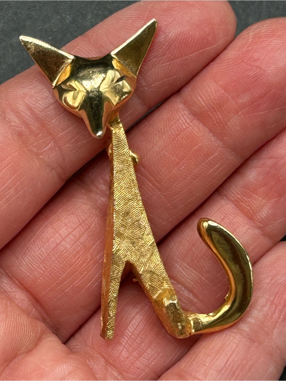 VTG Accessorcraft Gold Tone Fox Brooch Pin 1960s MCM 2” RARE